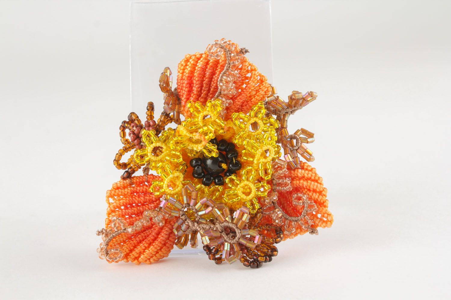 Bright brooch with beads photo 2