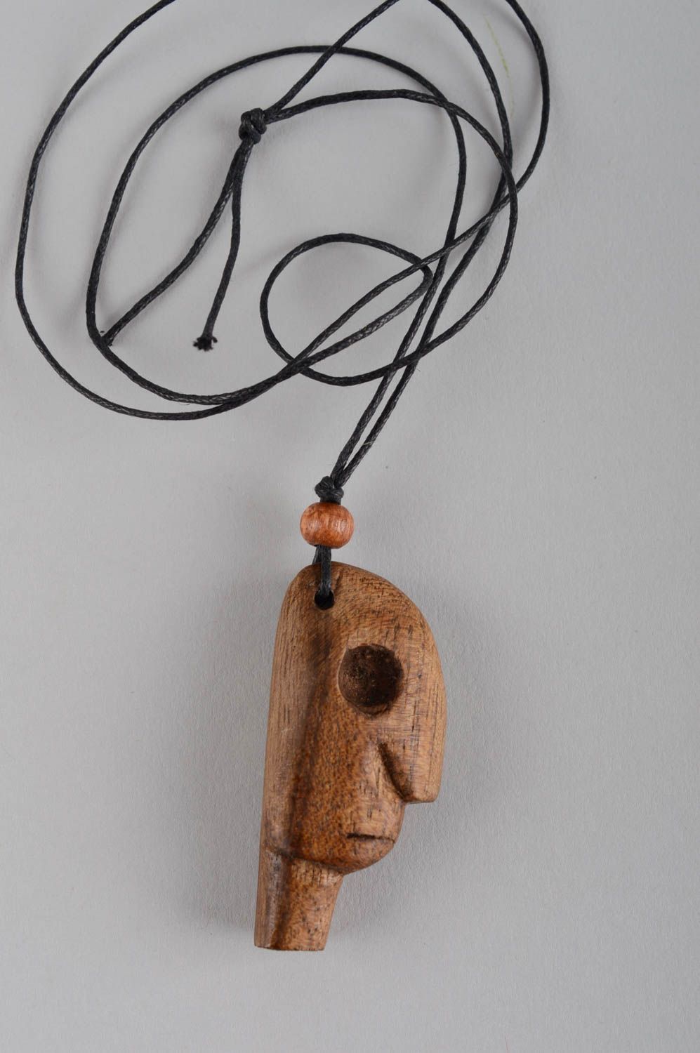 Unusual handmade wooden pendant neck pendant wood craft costume jewelry photo 7
