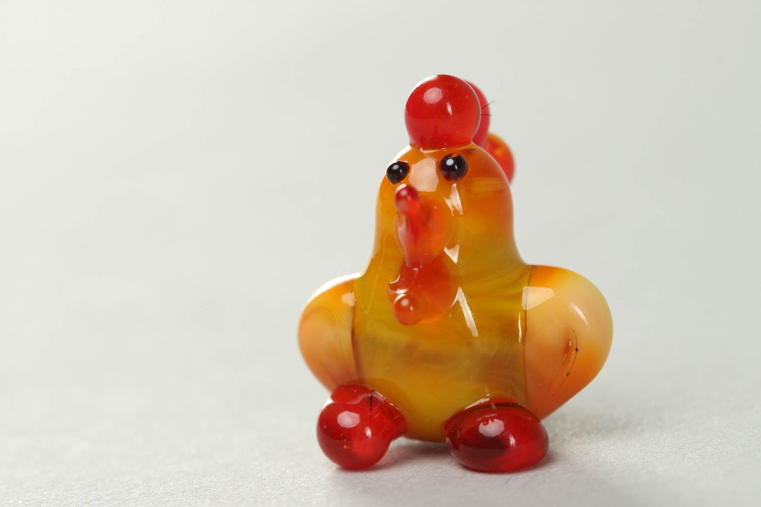 Figura de cristal artesanal con forma de gallo foto 1
