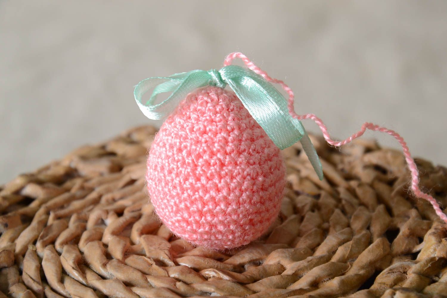 Unusual handmade Easter wall hanging crochet egg house and home gift ideas photo 1