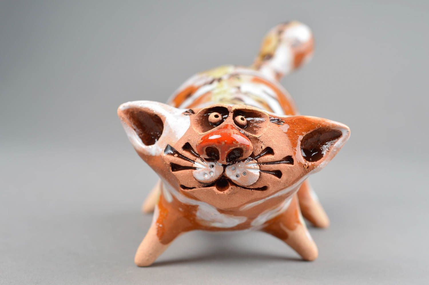 Cat figurines ceramic figurines homemade home decor gifts for cat lovers photo 3