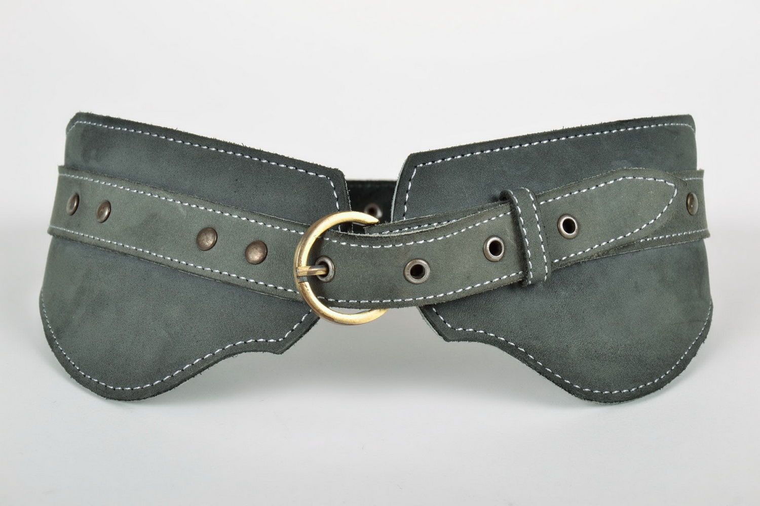 Belt made from Italian natural leather with clasp photo 1