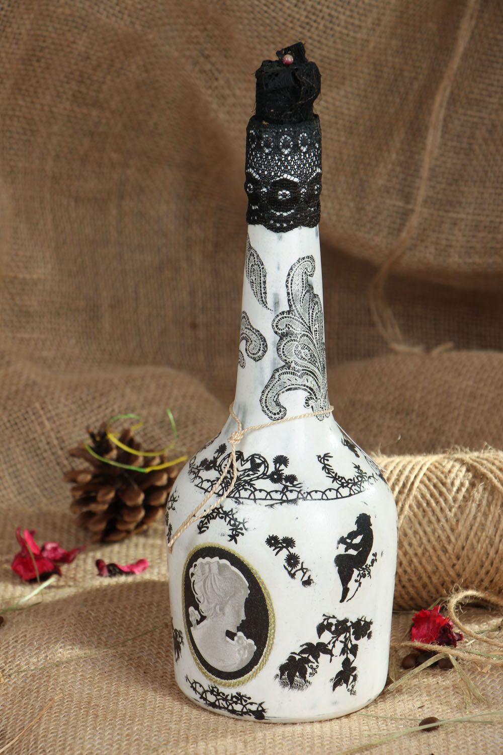 Decorative decoupage bottle Kamel photo 5