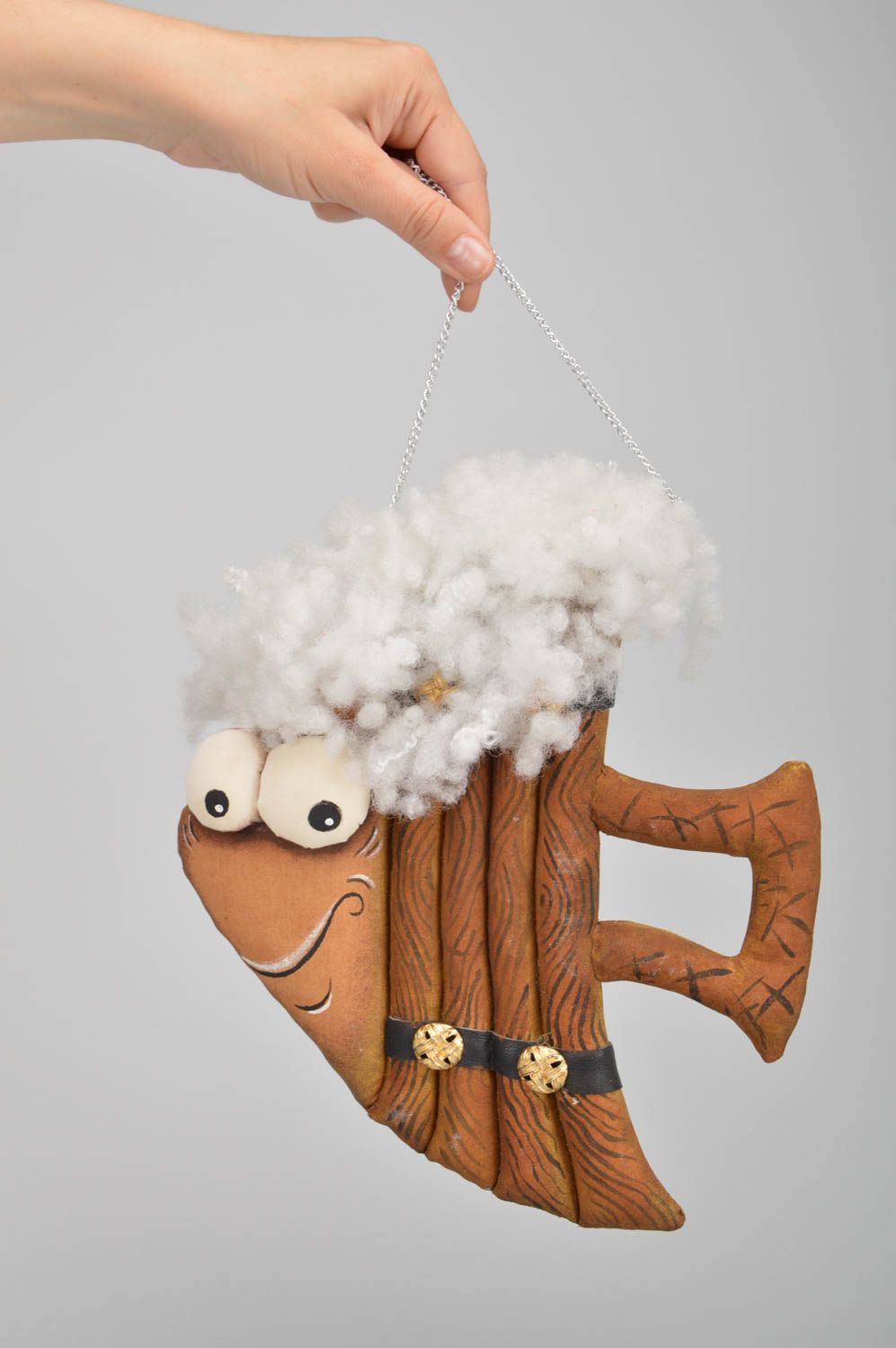 Handmade hanging fish soft toy designer cotton interior pendant present for kids photo 1