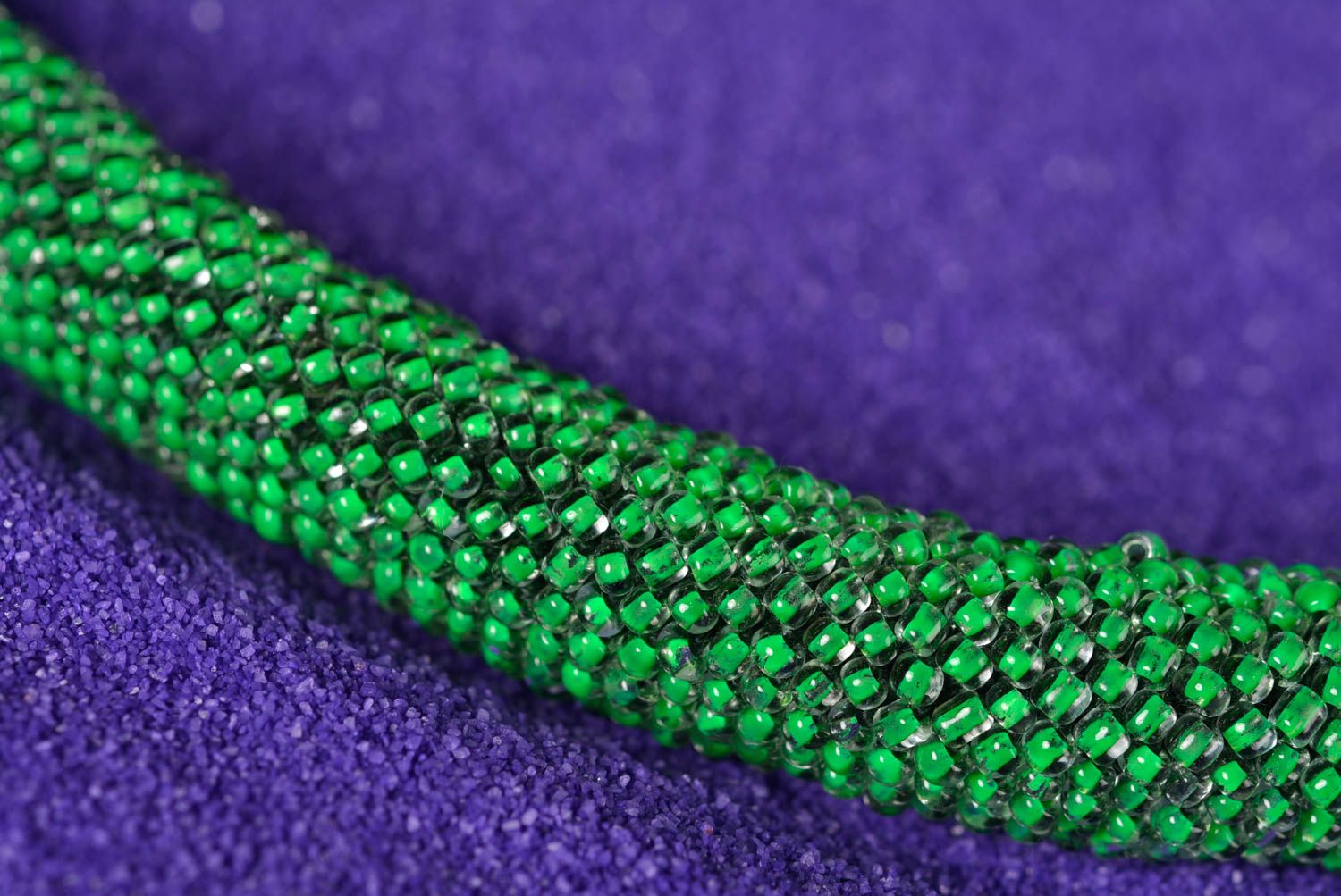 Collier Halskette handmade Schmuck aus Rocailles Accessoire für Frauen in Grün  foto 4