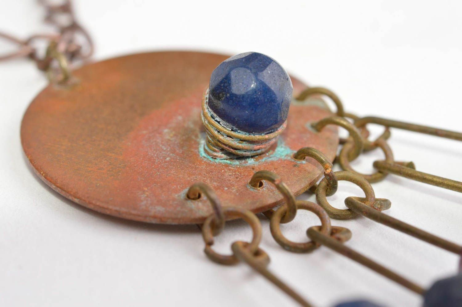 Handmade pendant designer accessory copper jewelry unusual gift for women photo 5