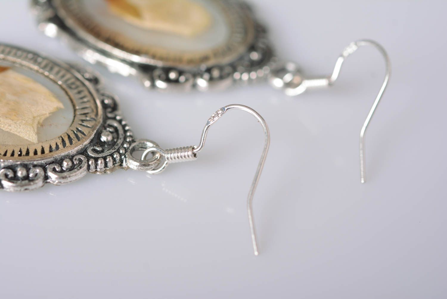 Handmade accessories epoxy earrings metal earrings epoxy items jasmine earrings  photo 4