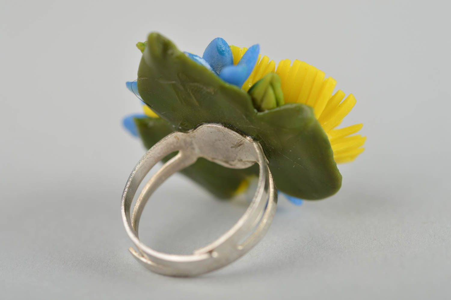 Ring Damen Handmade Ring Schmuck Geschenk Ideen Blumen Ring aus Polymerton bunt foto 5