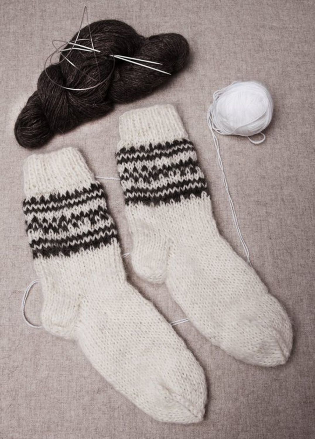 Chaussettes en laine blanche photo 1