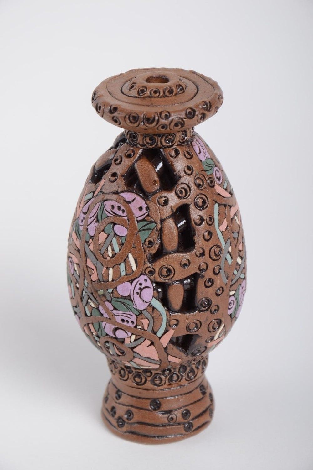 Portavelas de cerámica artesanal regalo original para amigo elemento decorativo foto 3