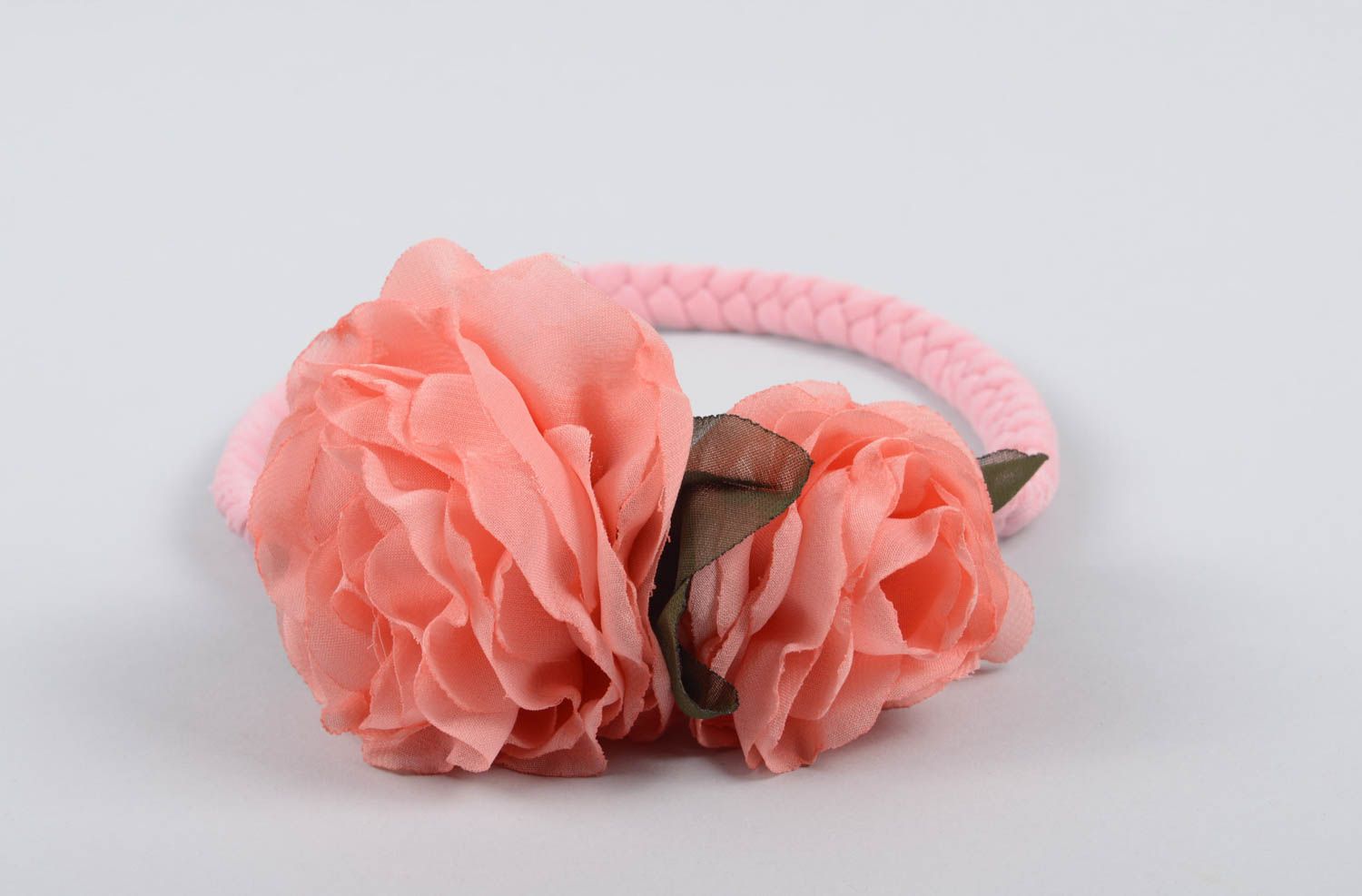 Haarband mit Blume handgemacht Haar Accessoire Designer Schmuck luftig foto 1