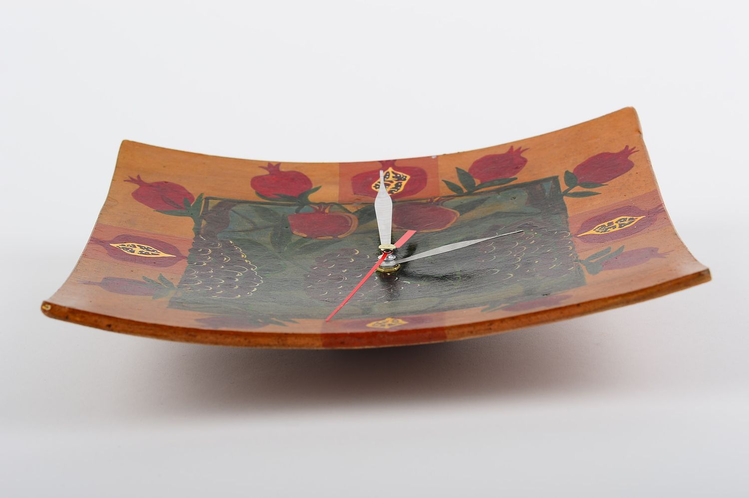 Настенные часы ручной работы необычные часы с росписью керамические часы фото 3