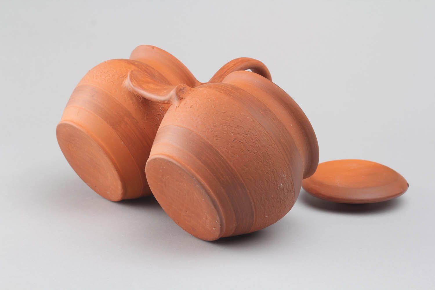 Potes de argila feitos à mão com tampa louça de cerâmica decorativa artesanal foto 4
