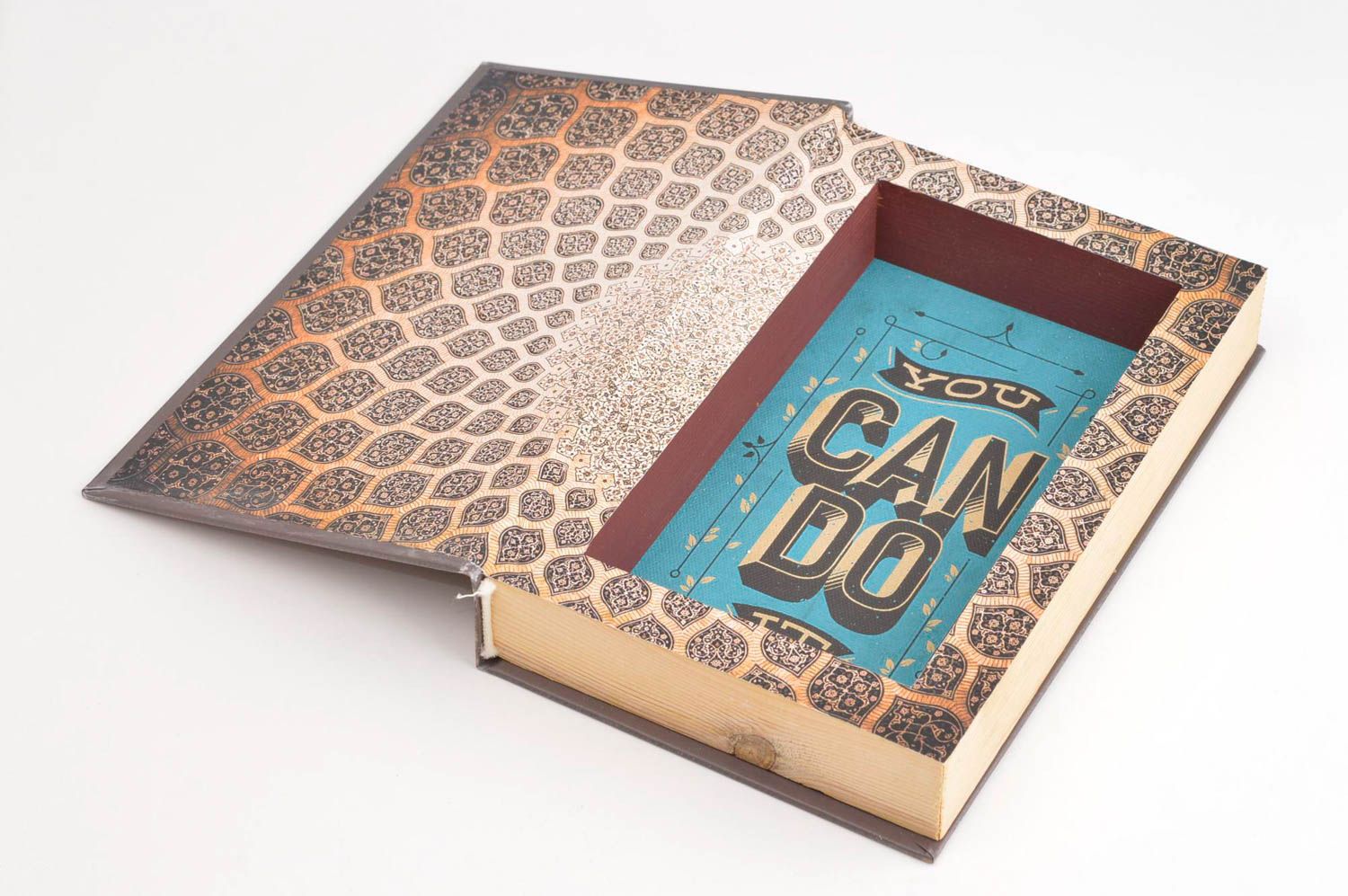 Designer jewelry box wooden hand crafted coffret book for money secret box photo 5