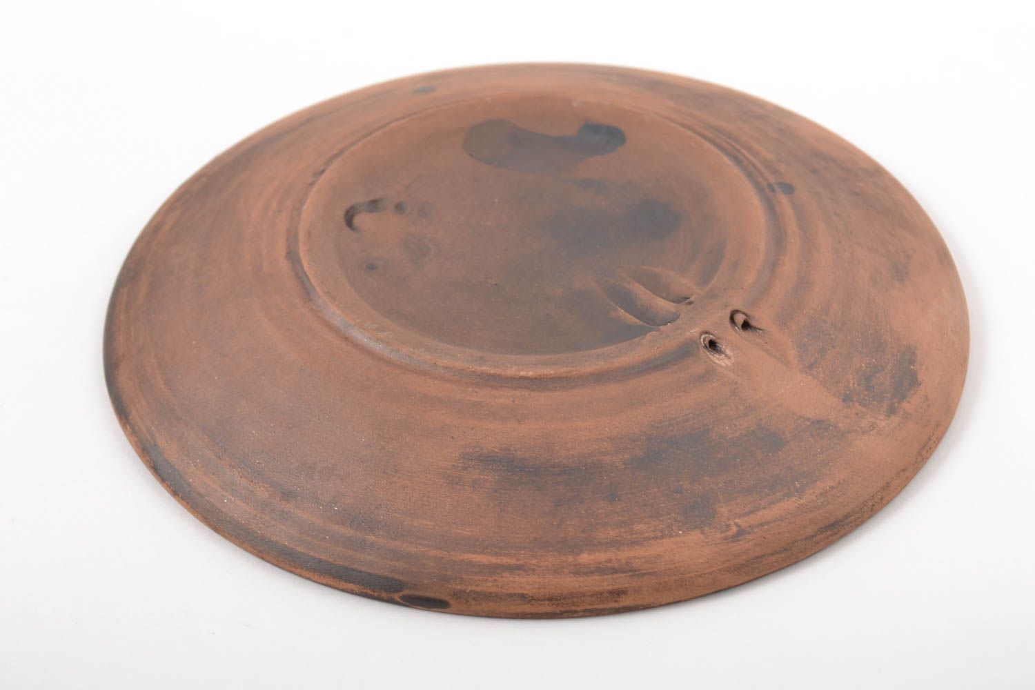 Handmade flacher Teller Untertasse Keramik Geschirr bemalt für Küchen Deko foto 3
