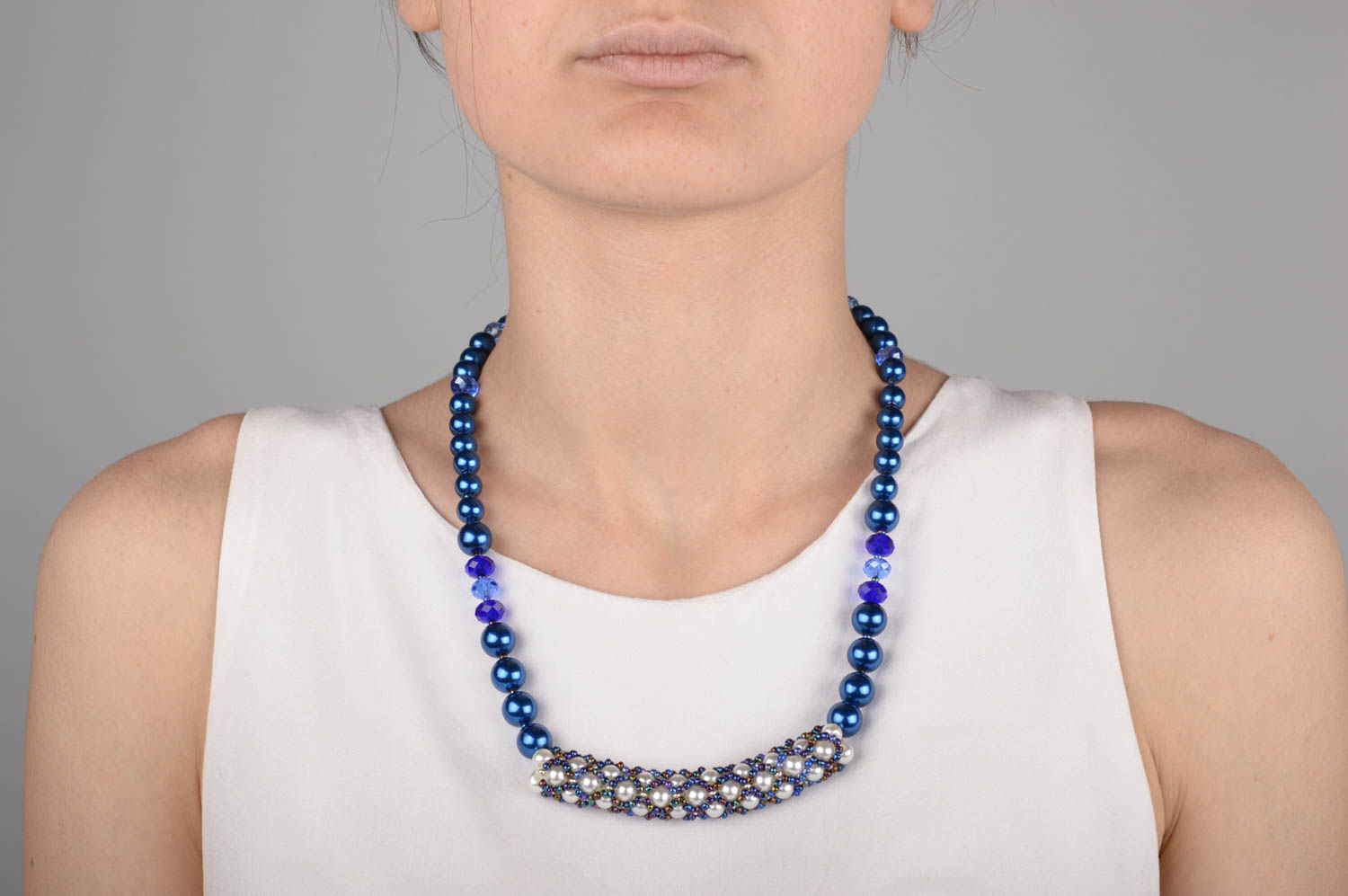 Handmade Rocailles Kette Designer Schmuck Halskette für Frauen glänzend modisch foto 5