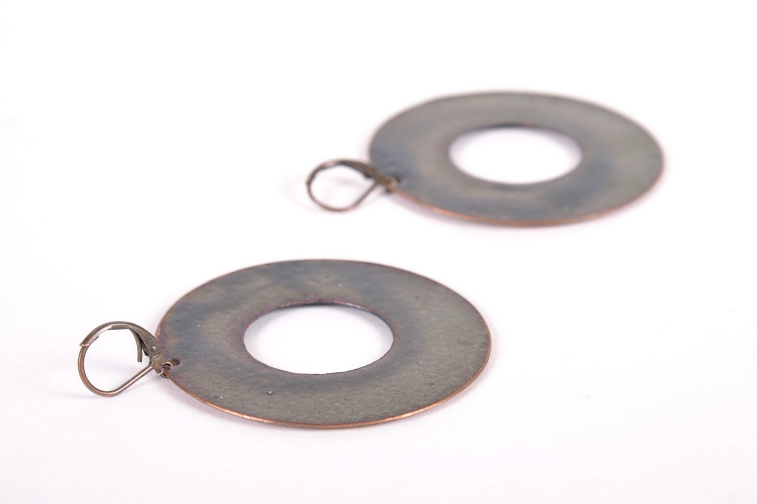 Copper earrings with painting photo 3