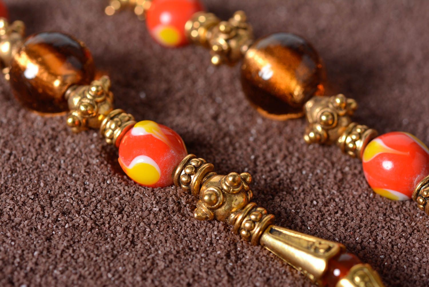 Handmade beaded necklace designer natural stones jewelry present for women photo 3