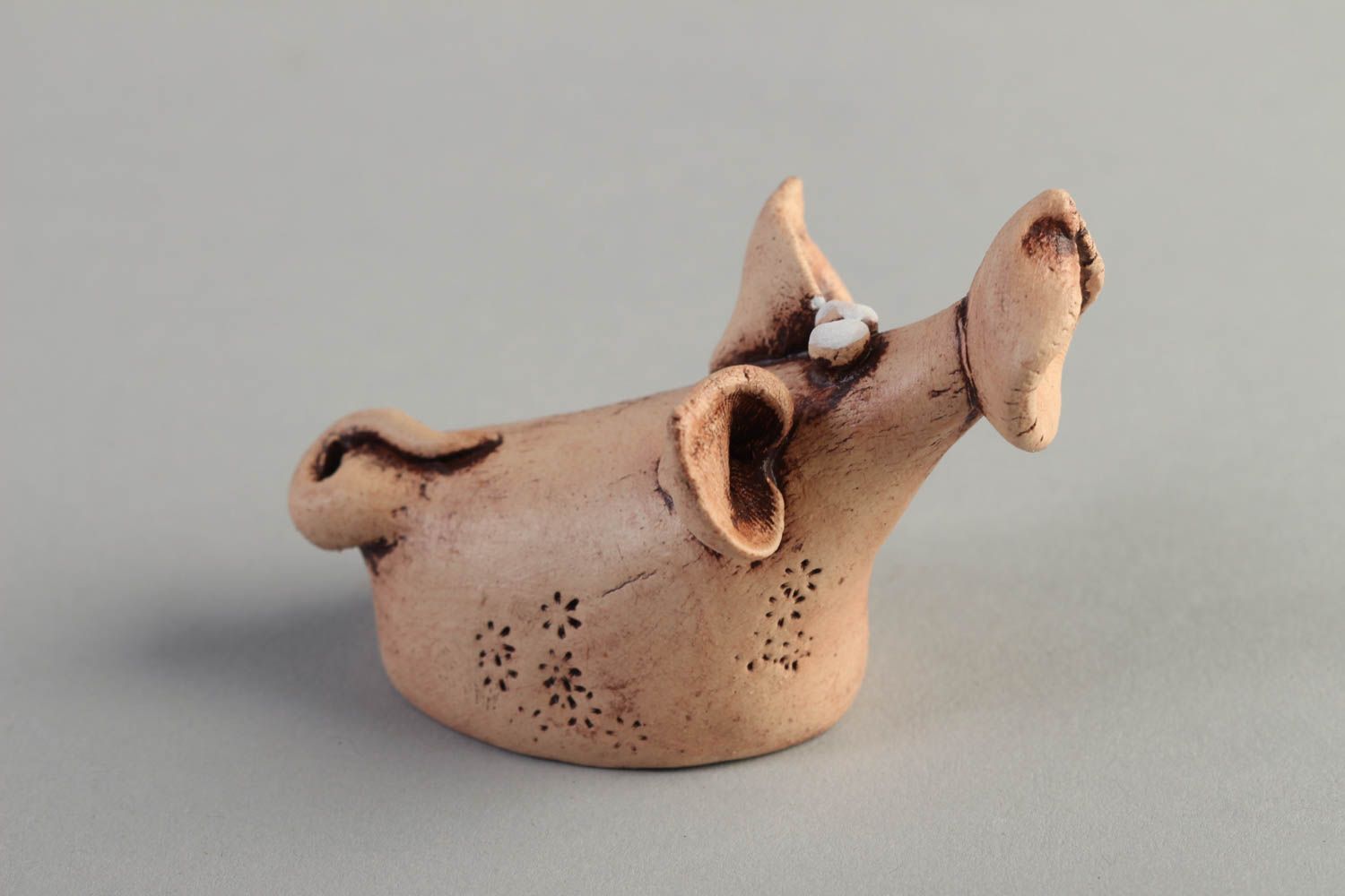 Свистулька из глины хэнд мэйд керамическая свистулька глиняная игрушка Свинка фото 1