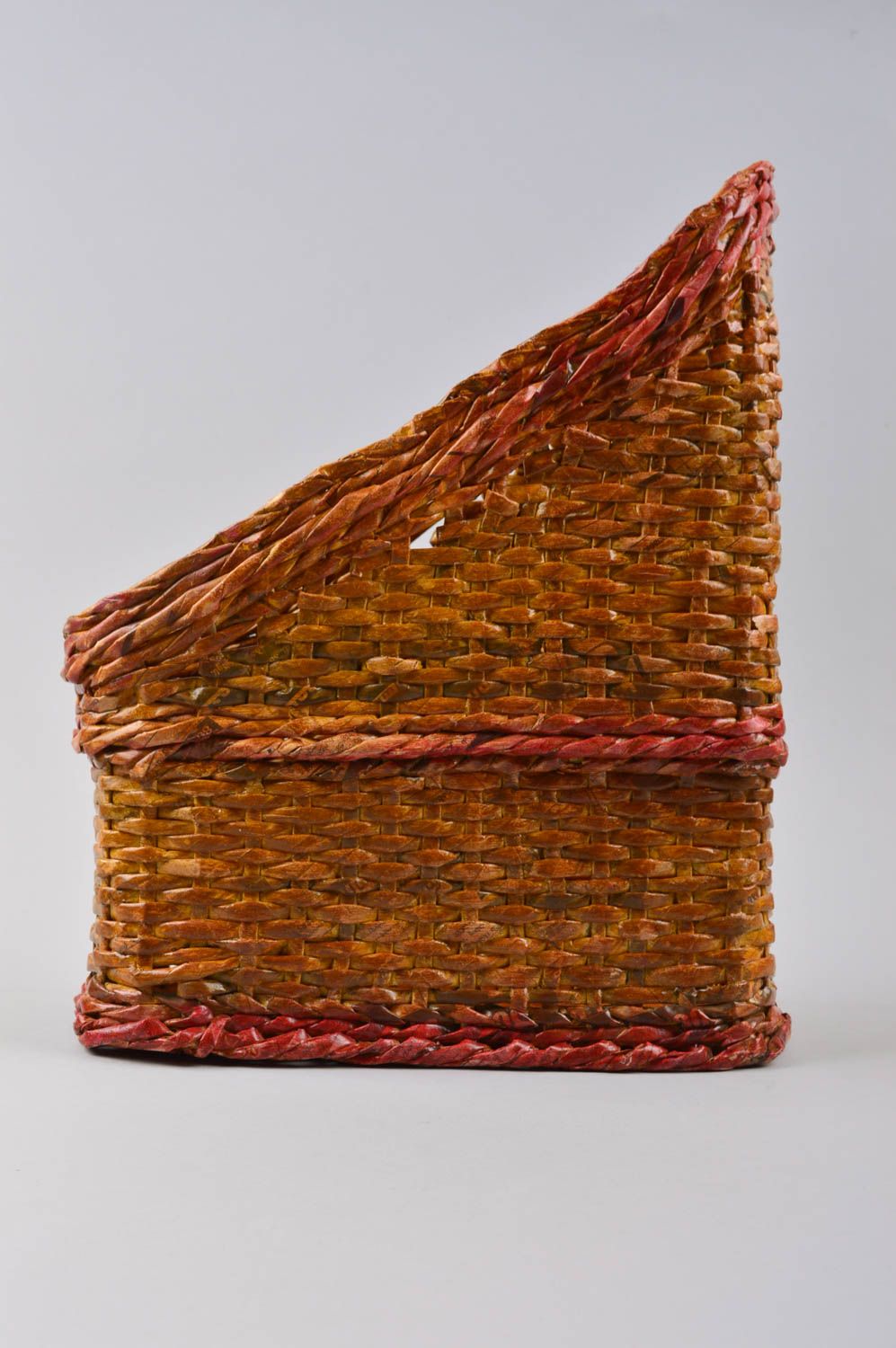 Decorative handmade designer paper holder basket shaped rolled paper home decor photo 3