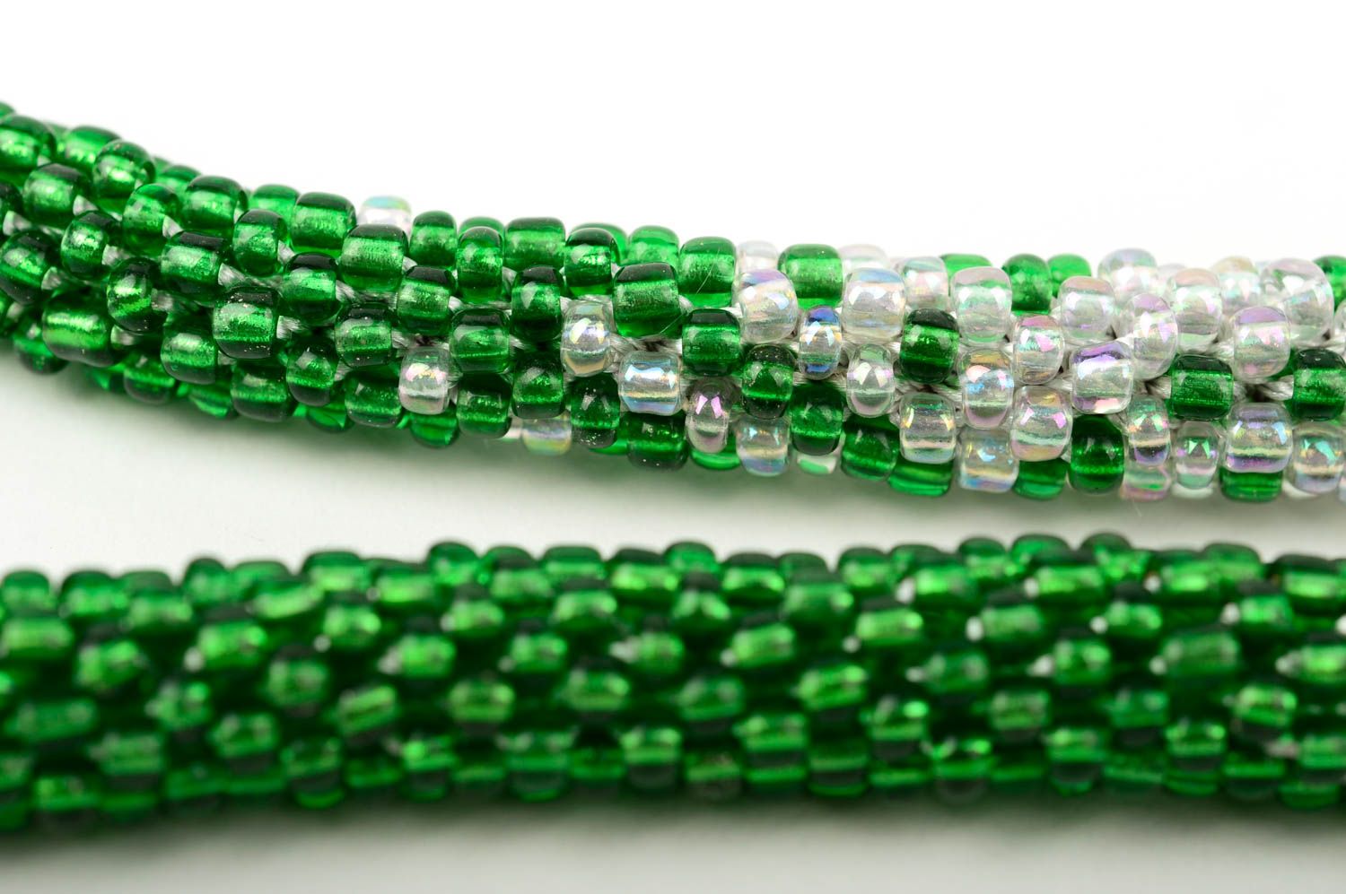 Collier tendance blanc-vert Bijou fait main perles de rocaille Cadeau pour femme photo 4