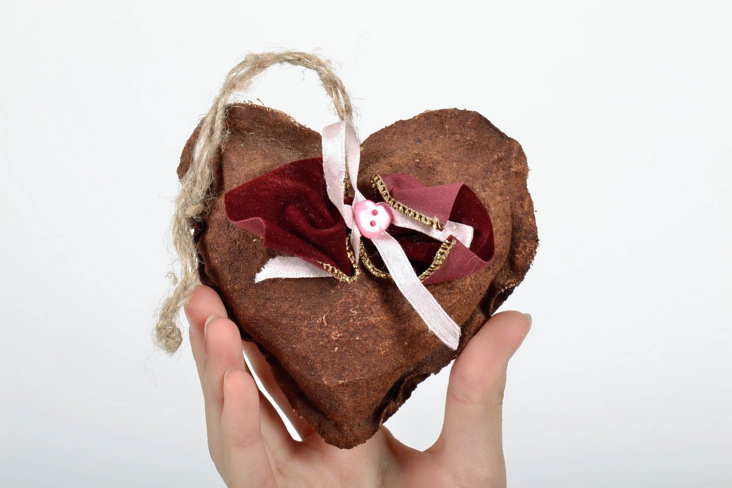 Интерьерная подвеска Шоколадное сердце фото 5