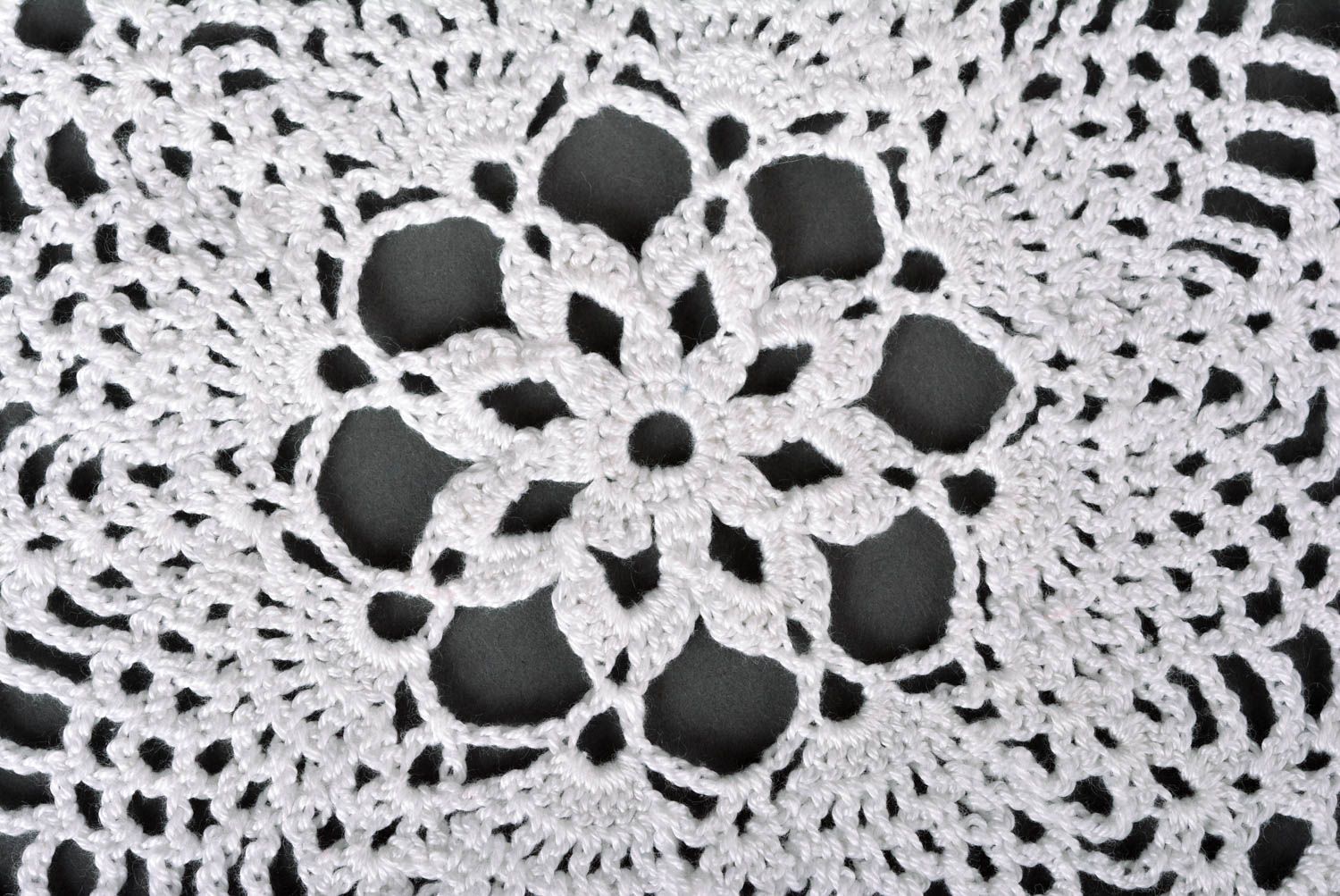 Handmade designer home napkin crocheted kitchen textile openwork napkin photo 5