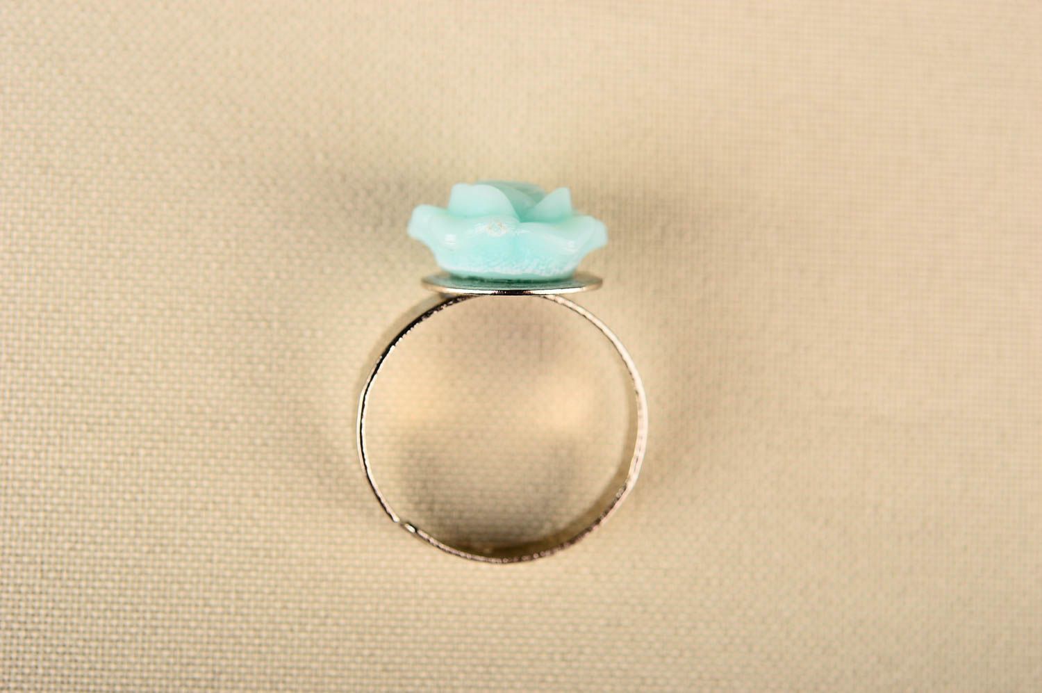 Stylish handmade plastic ring womens flower ring fashion accessories for girls photo 4