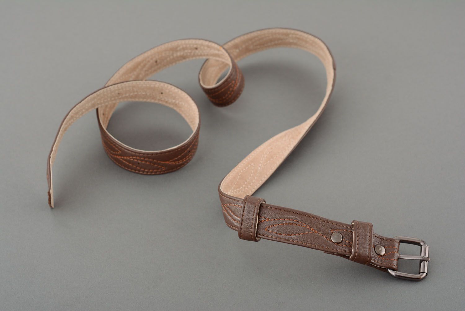 Homemade leather belt photo 5