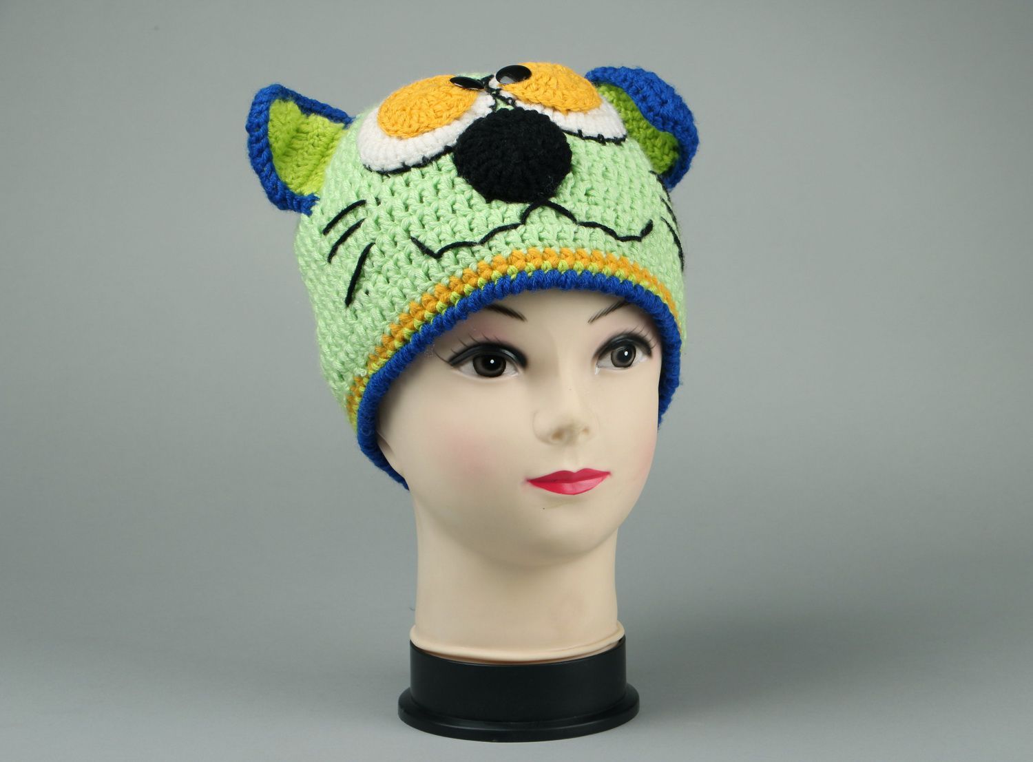 Semi-woolen knitted hat Cat photo 2