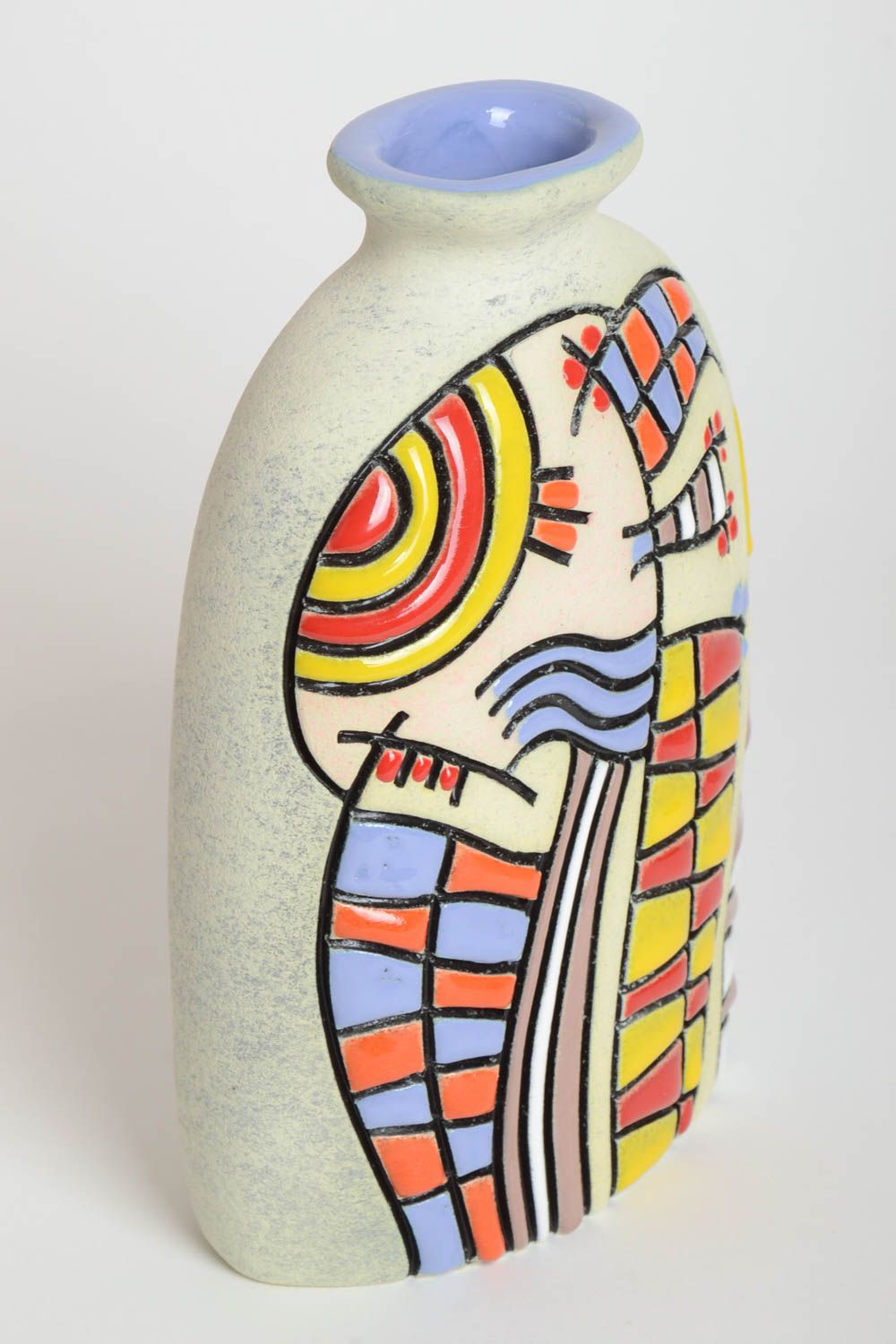 Сувенир ручной работы керамическая ваза для цветов ваза для цветов красивая ваза фото 2
