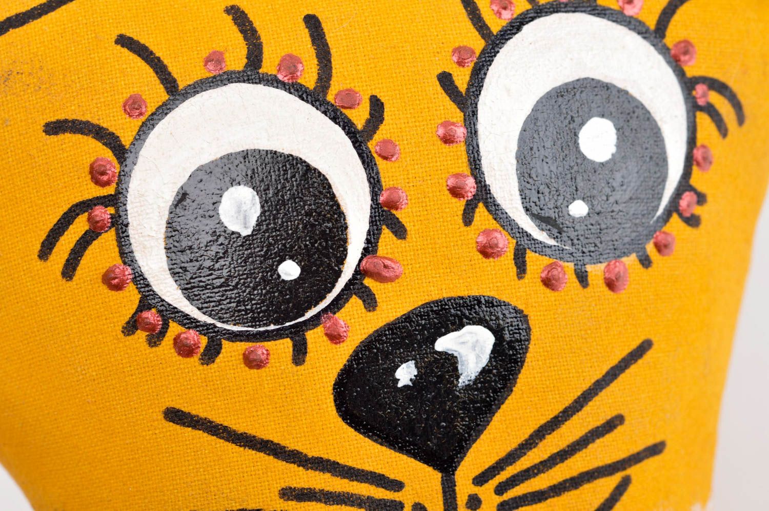 Kuscheltier Katze handmade Kleinkinder Spielzeug Stoff Tier Spielzeug Katze gelb foto 4