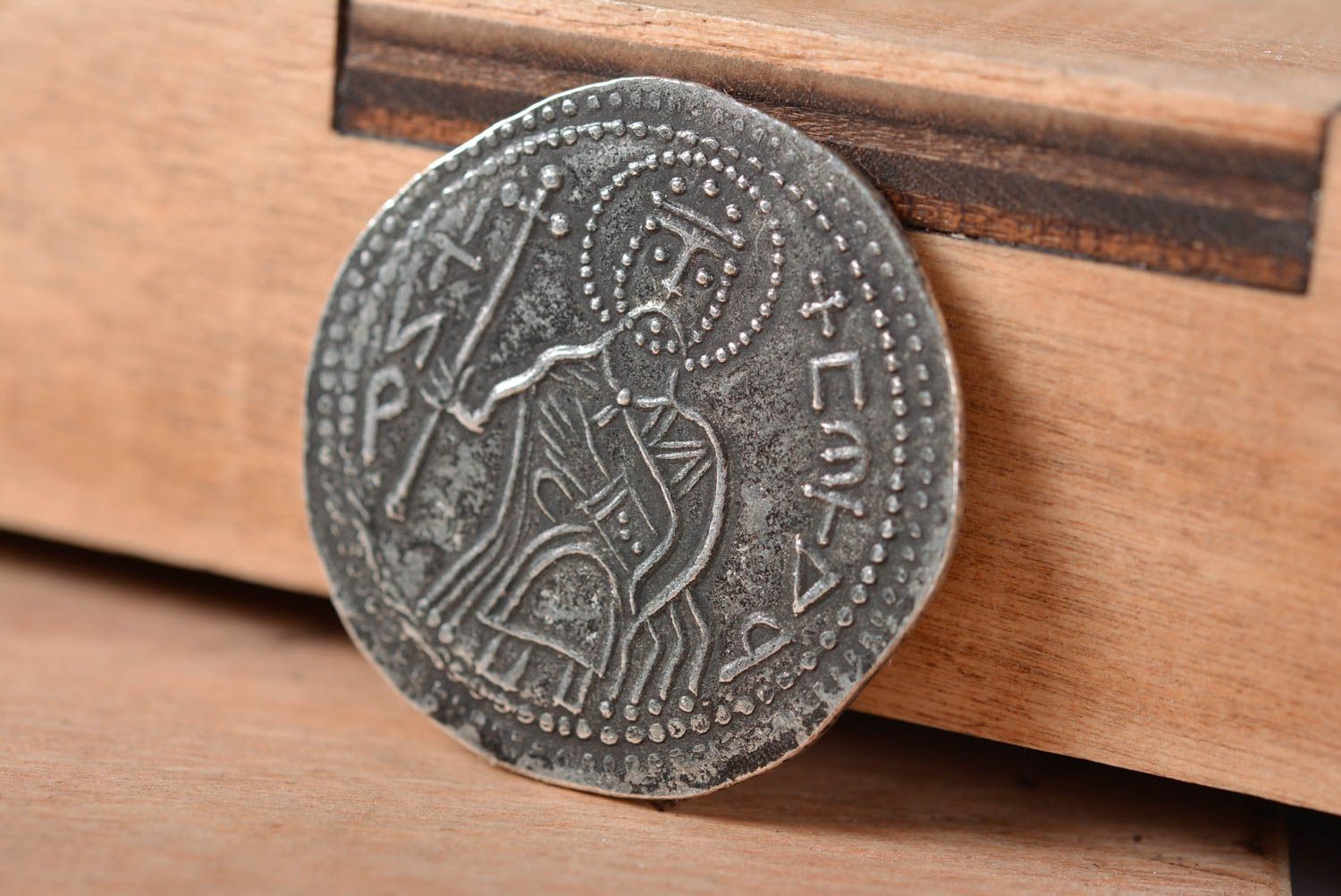 Копия монеты handmade редкая монета посеребренная старая монета Святополка фото 1