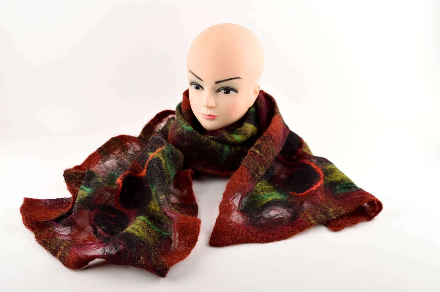 Шарф из шерсти теплый шарф ручной работы валяный шарф женский аксессуар фото 1
