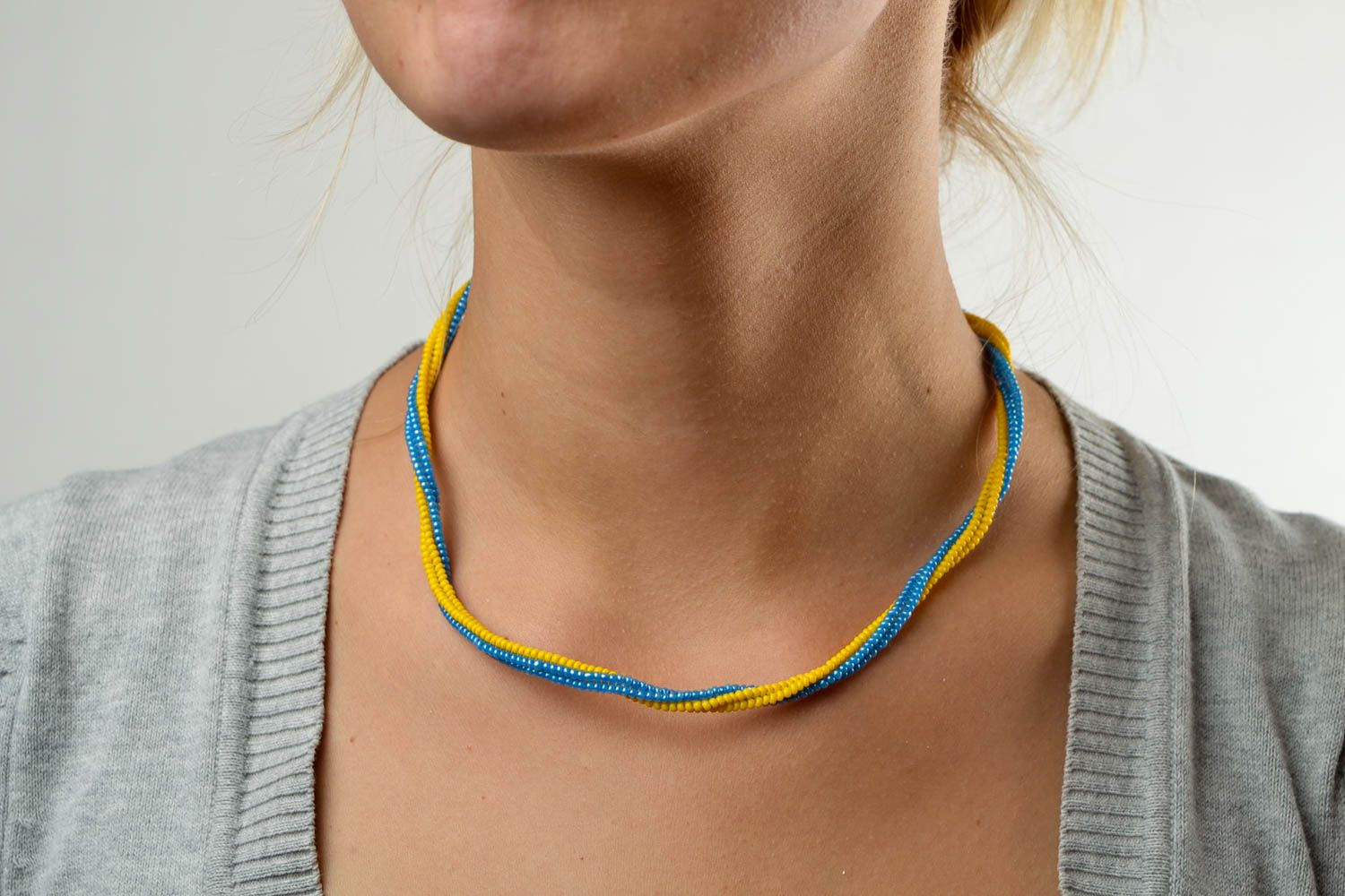 Mehrreihige Halskette handmade Rocailles Kette Modeschmuck Collier für Damen foto 1