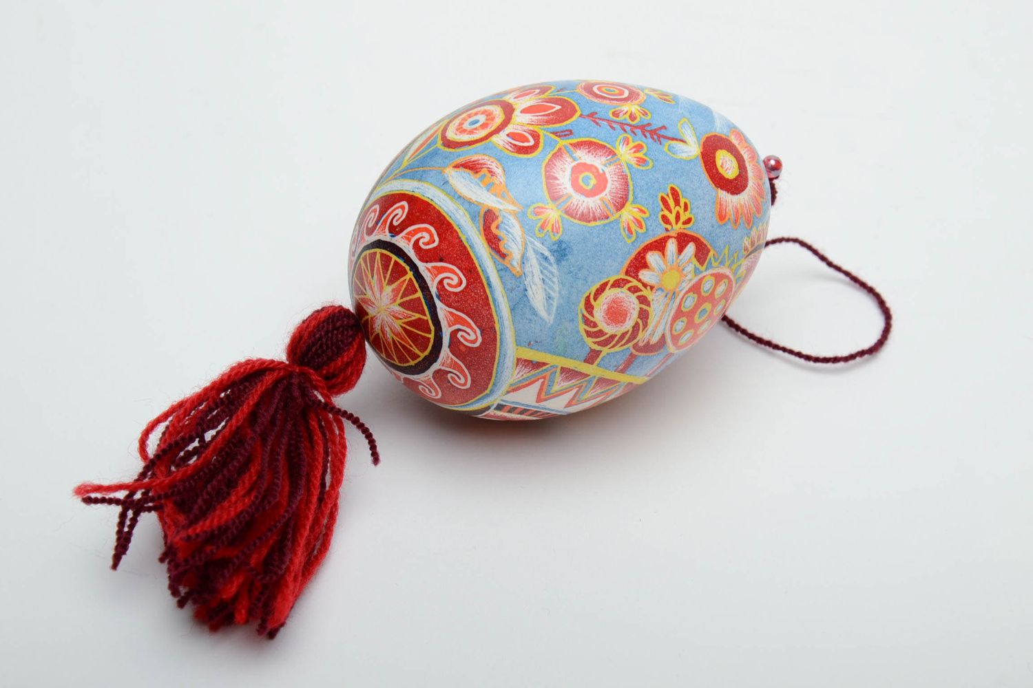 Пасхальное яйцо с росписью подвеска ручной работы авторское фото 4