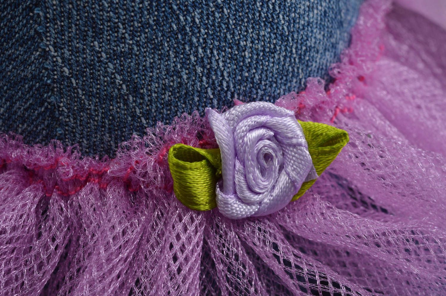 Peluche ours fait main Jouet pour enfant bleu en jean design Cadeau original photo 5