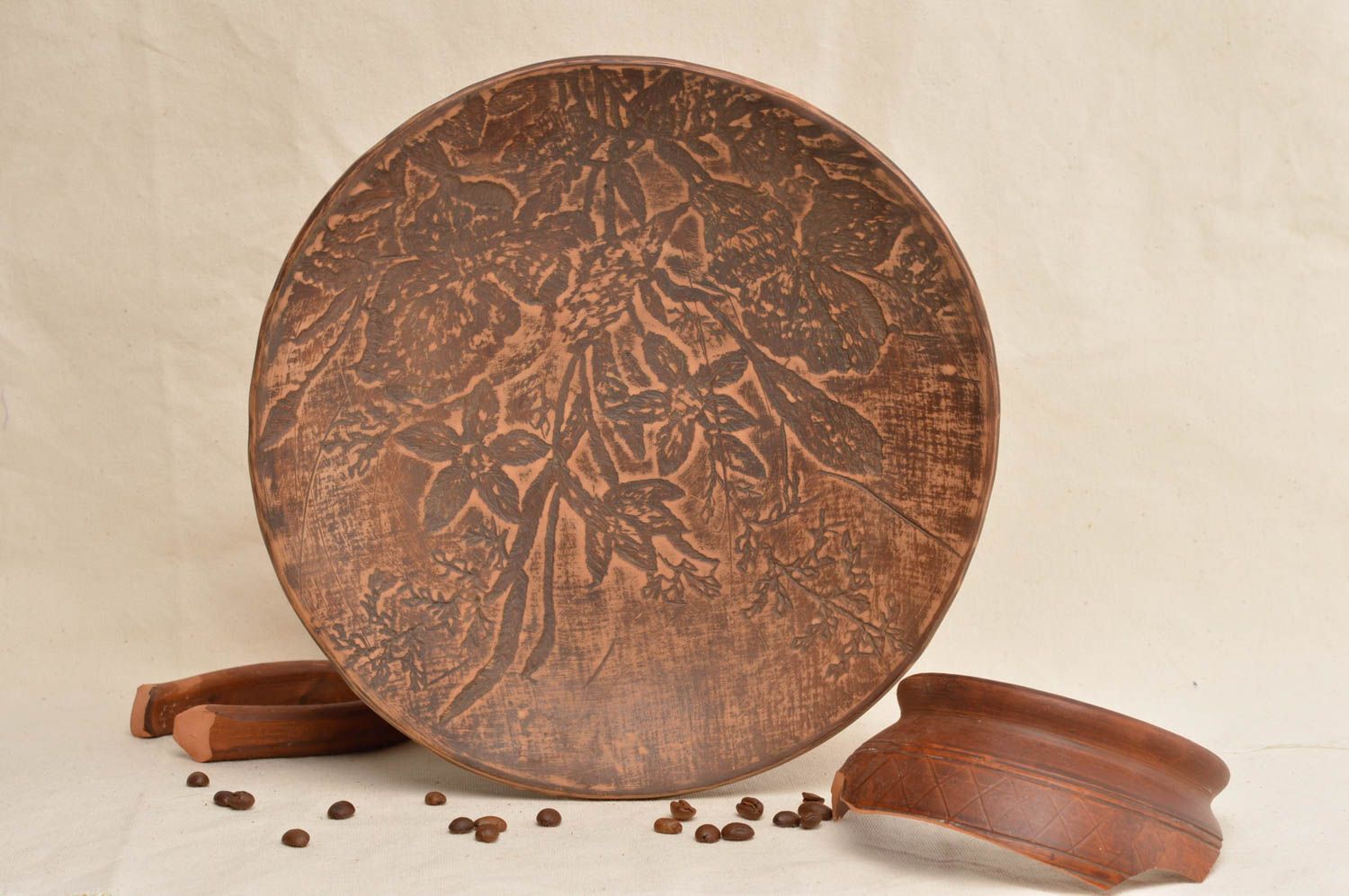 Beautiful handmade ceramic plate unusual clay plate table setting ideas photo 1