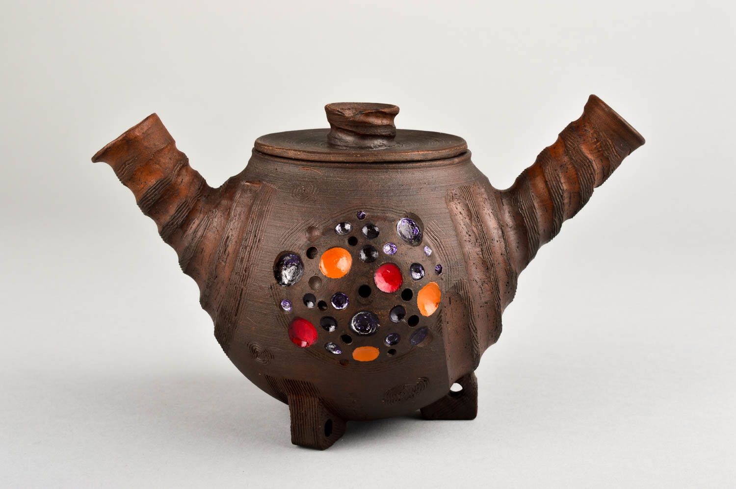 Ton Tasse handmade Keramik Geschirr Ton Teekanne originelles Küchen Geschirr foto 3
