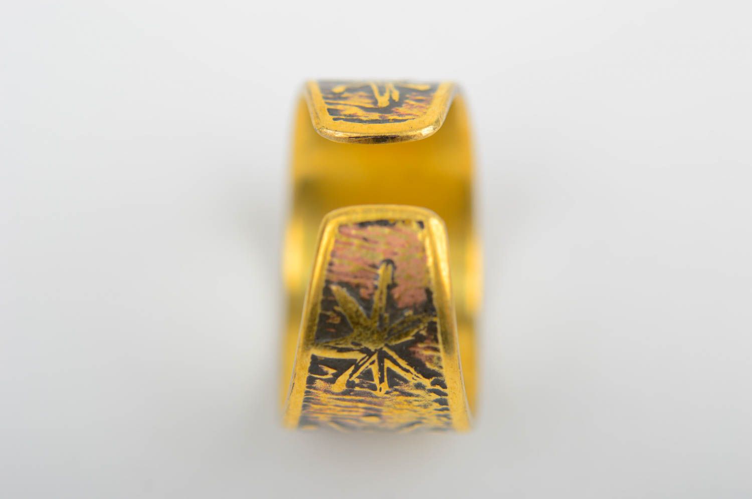 Кольцо ручной работы дизайнерское кольцо из латуни украшение из металла фото 4