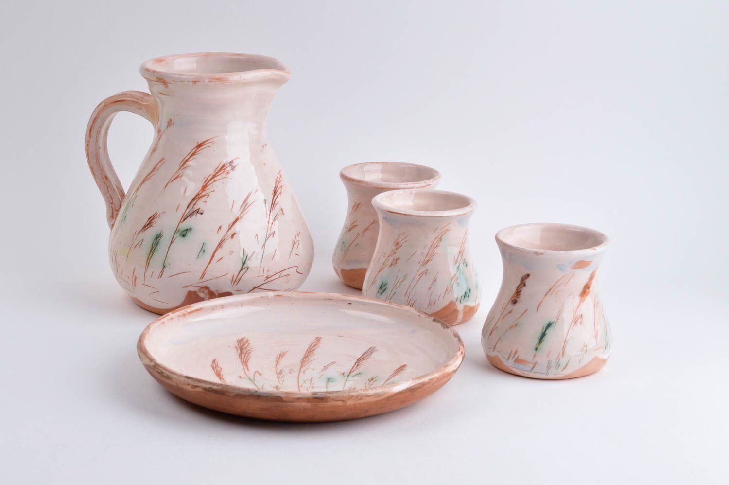 Keramik Geschirr Set handgefertigt Keramik Krug Trinkbecher aus Ton bemalt foto 4