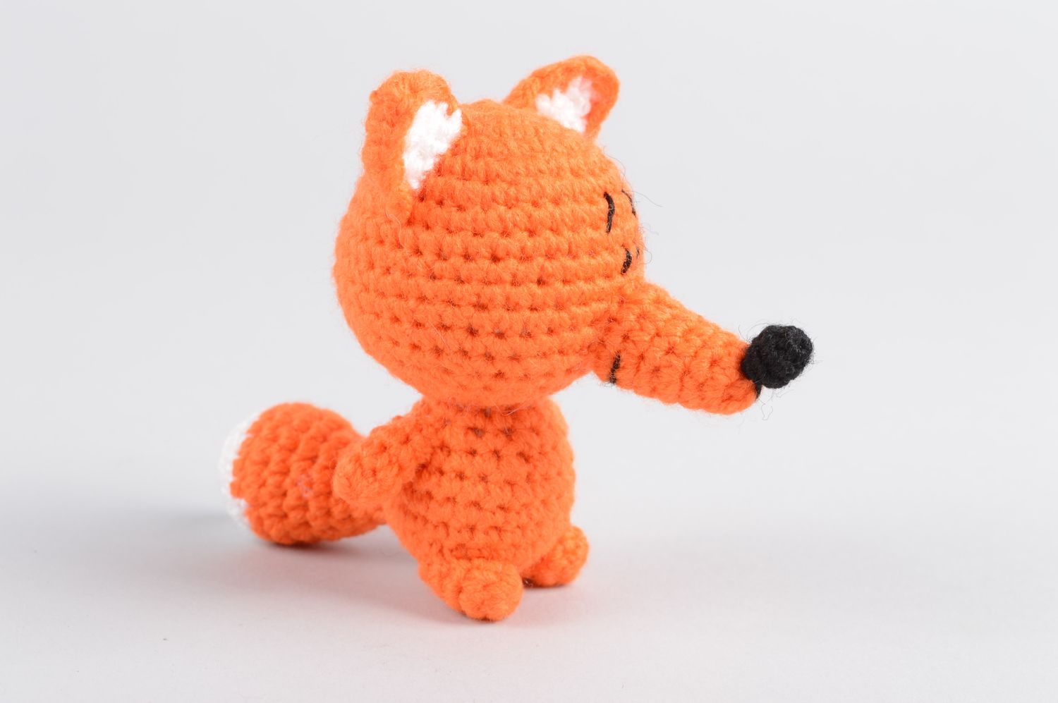Small handmade soft fox toy crochet toy cute toys for kids handmade gifts photo 4