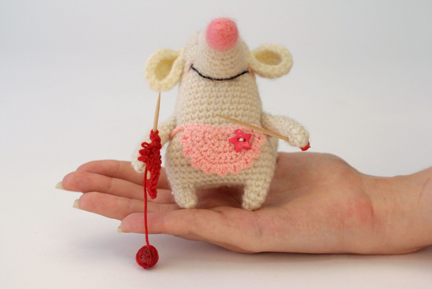 Knitted toy Rat Larissa photo 6