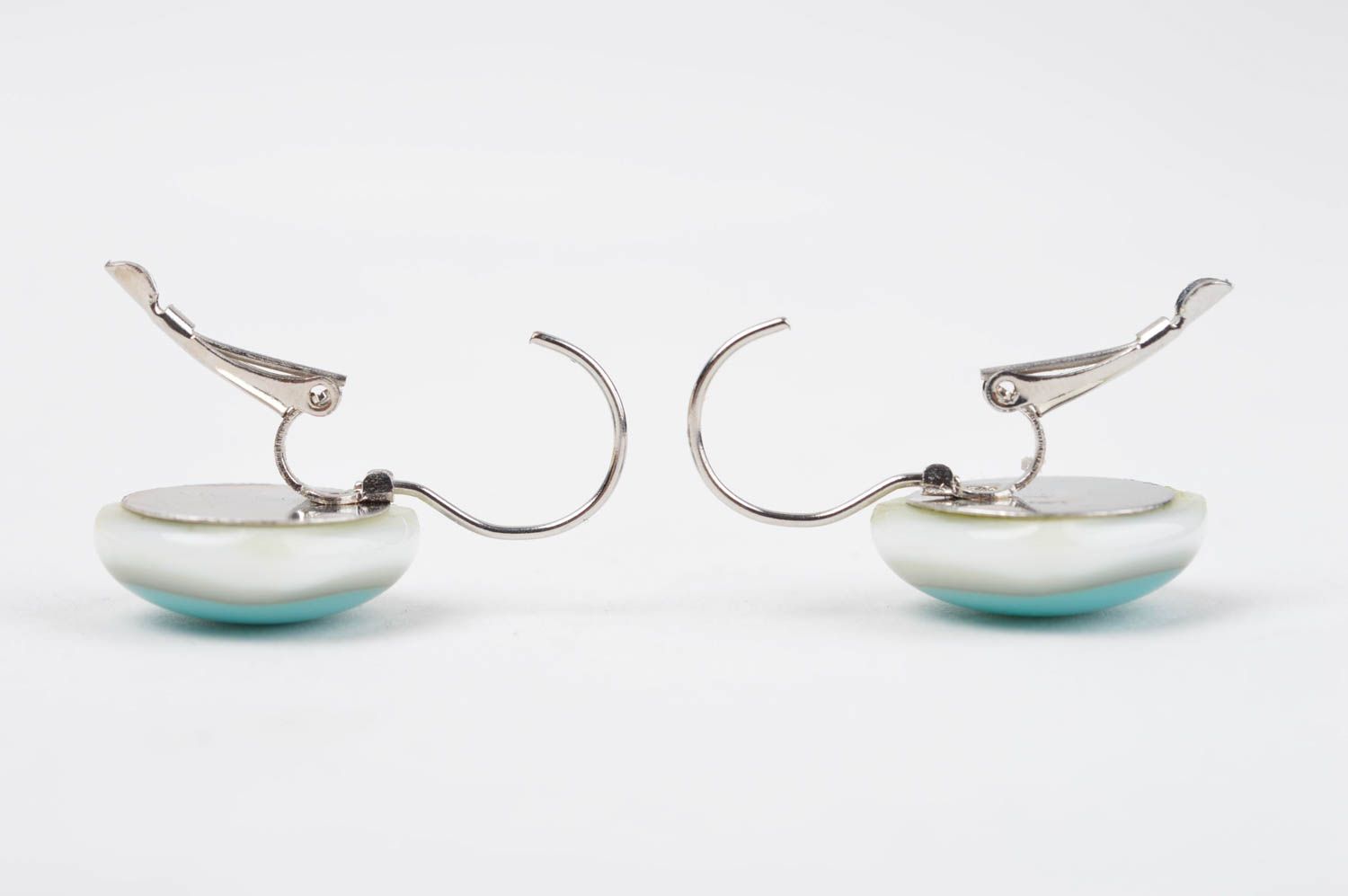 Unusual handmade glass earrings handmade accessories for girls glass art photo 3