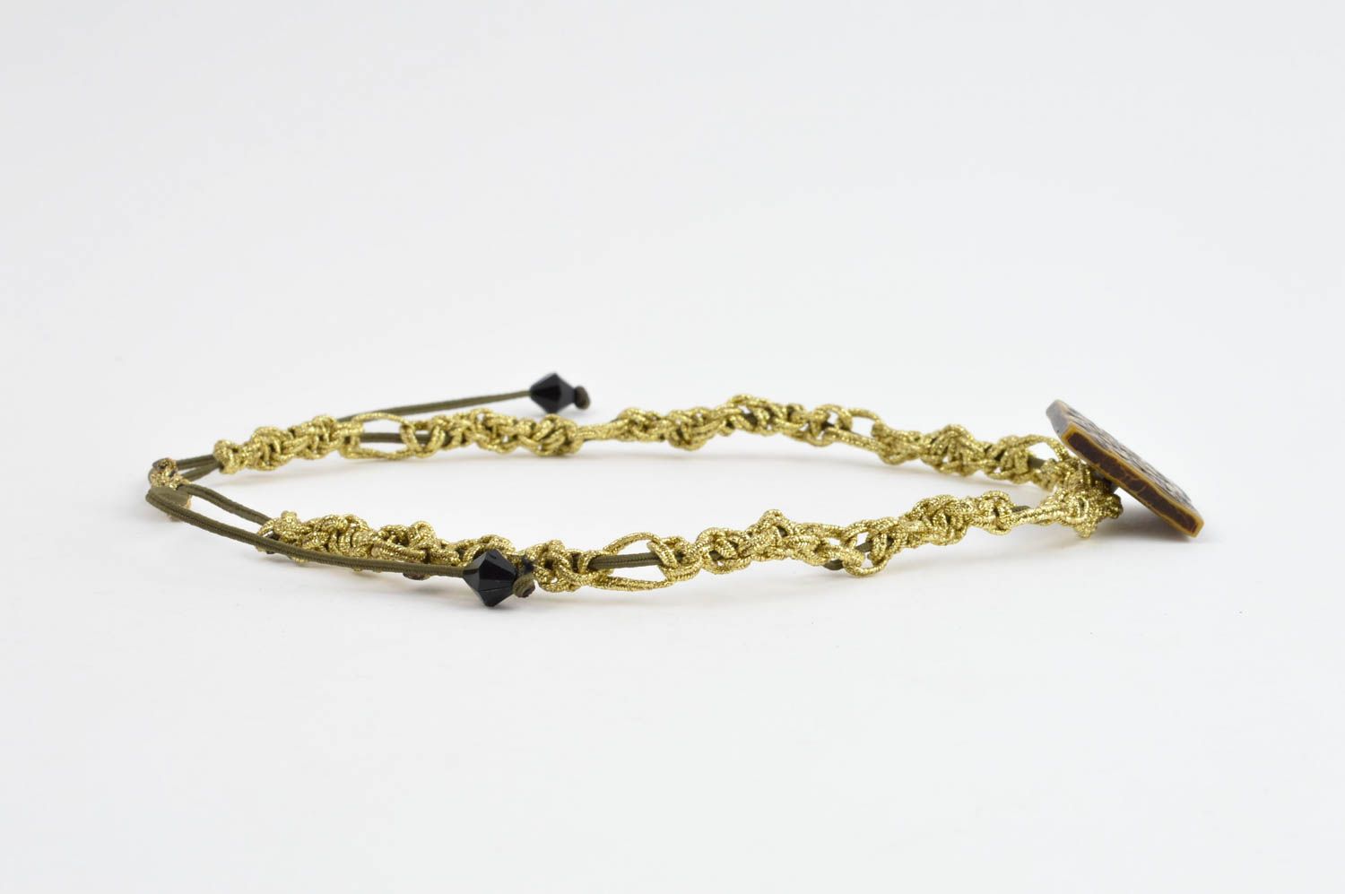 Handmade Halskette für Frauen Rocailles Kette Frauen Accessoire gelbes Gold foto 2