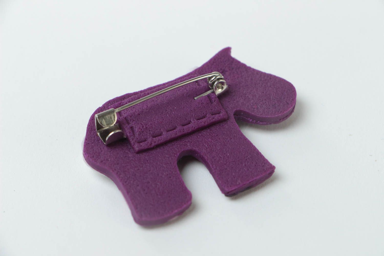 Broche poney en pâte polymère faite main violette pour enfants et jeunes filles photo 4