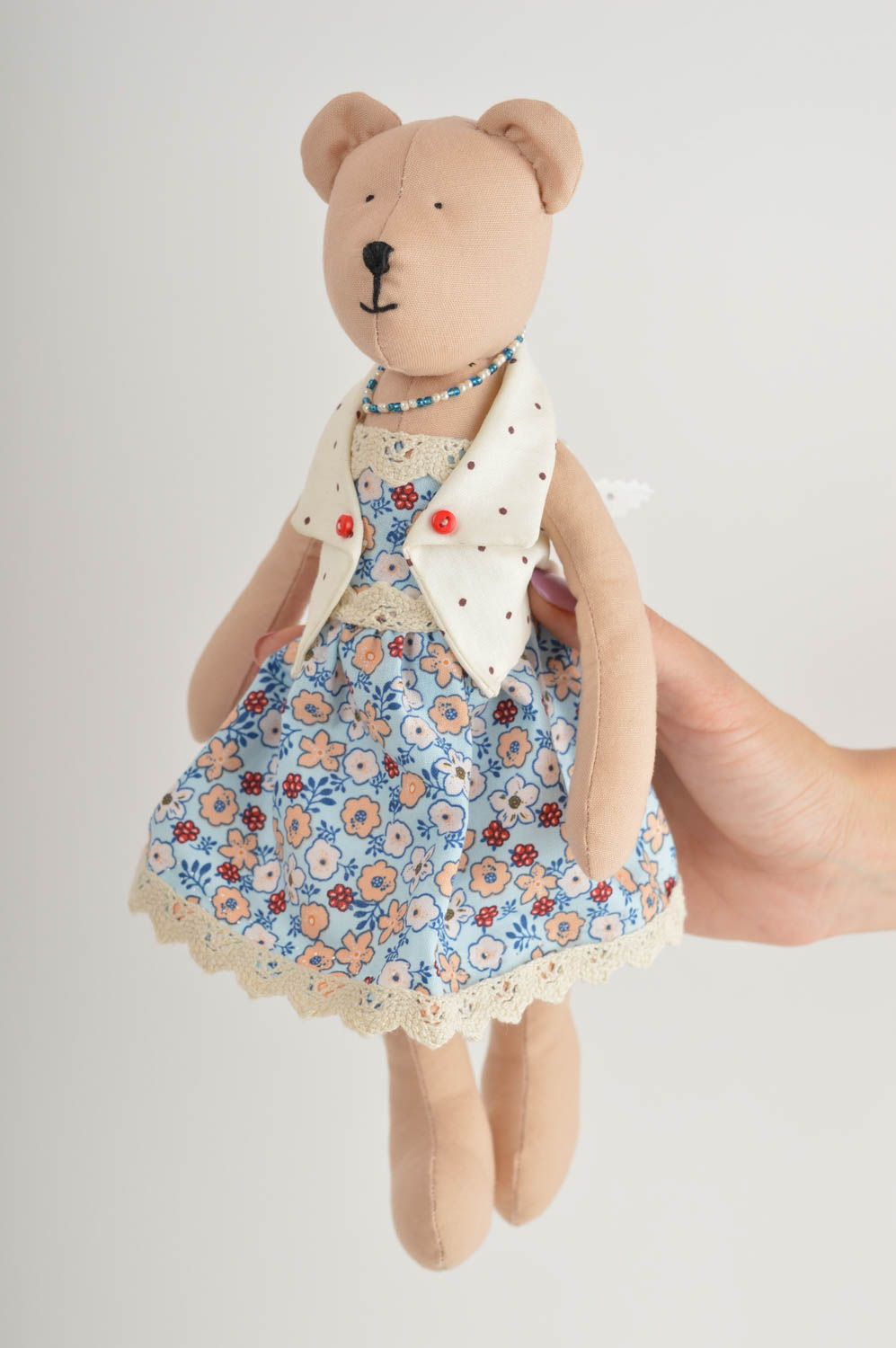 Jouet ours en robe Peluche faite main décorative en textile Cadeau pour fille photo 5
