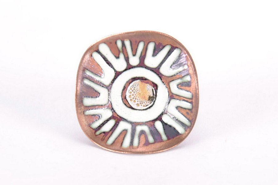Emaillierter Ring aus Kupfer im ethnischen Stil foto 3