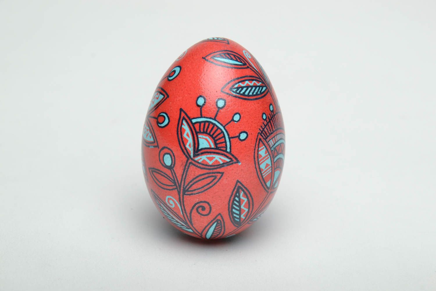 Déco œuf de Pâques peint de poule ornement Fleurs fait main style ethnique photo 4