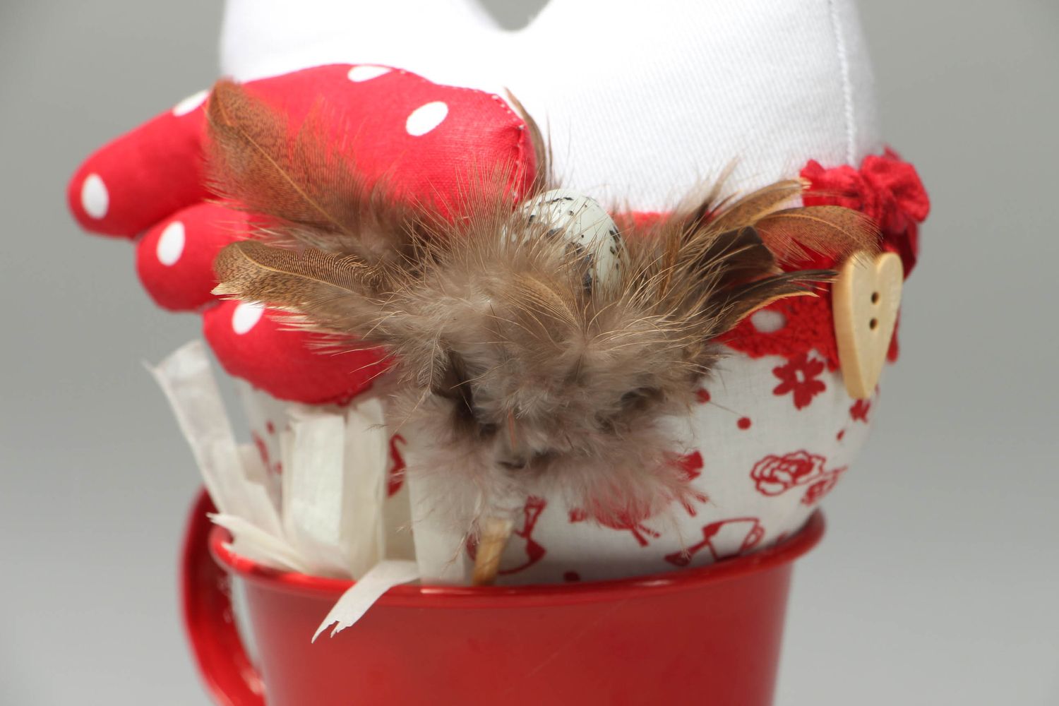 Soft interior toy Hen in Red Cup photo 2